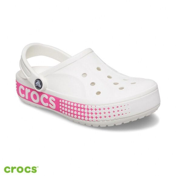 Crocs Adults Bayaband Logo White & Pink Women’s 10 // Men’s 8 - Picture 2 of 16